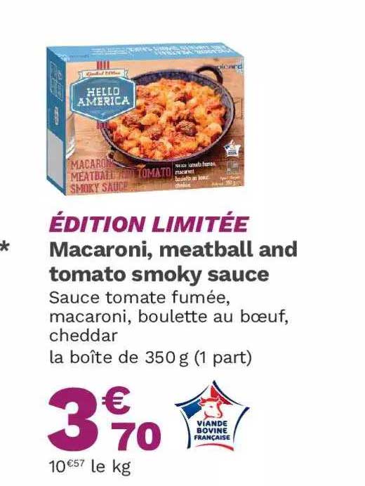 macaroni, meatball and tomato smoky sauce