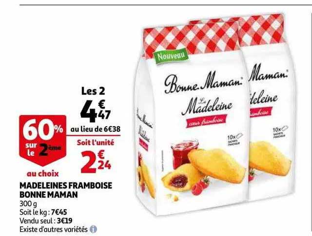 madeleines framboise bonne maman