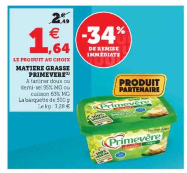 matière grasse primevère