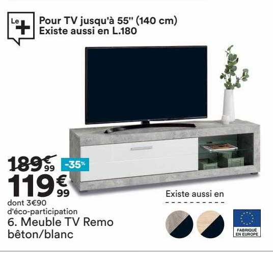 meuble tv remo bêton-blanc