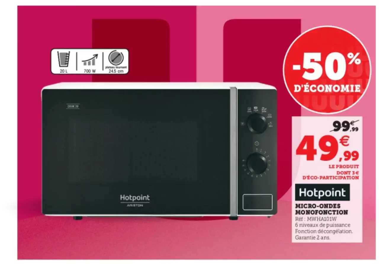 micro-ondes monofonction hotpoint