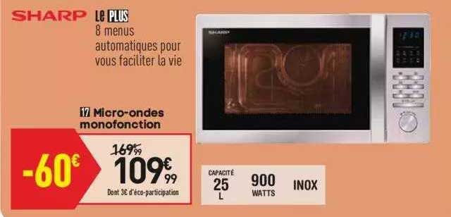 micro-ondes monofonction sharp