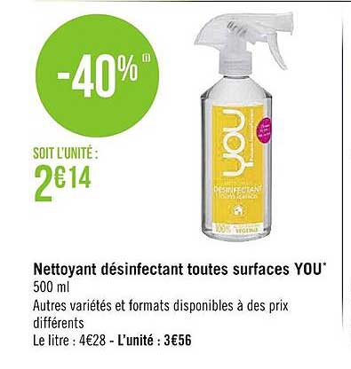 Nettoyant Désinfectant Toutes Surfaces You