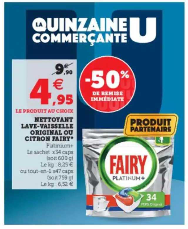 nettoyant lave-vaisselle original ou citron fairy