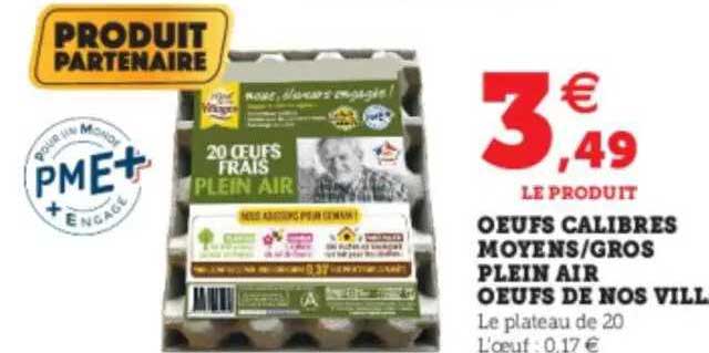 oeufs calibres moyens - gros plein air oeufs de nos villages