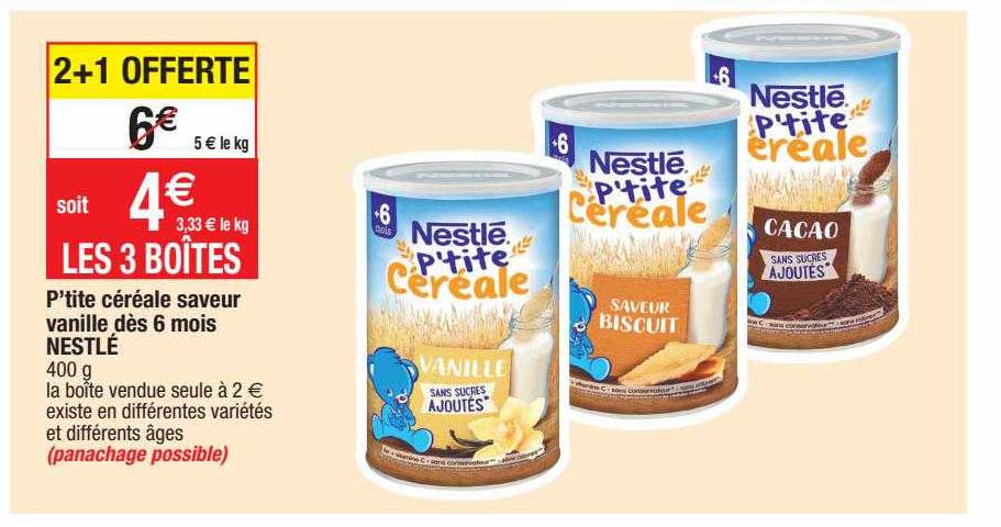 p'tite céréale saveur vanille dès 6 mois nestlé