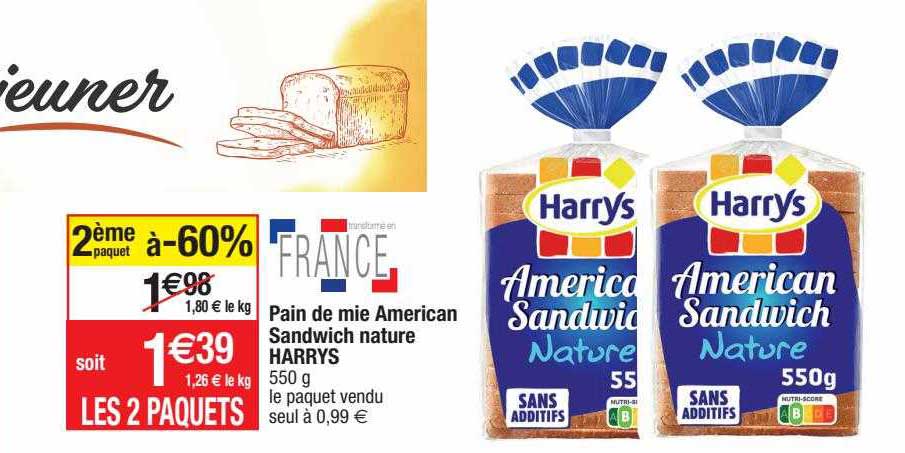 pain de mie american sandwich nature harrys