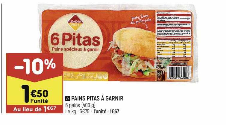 pains pitas à garnir