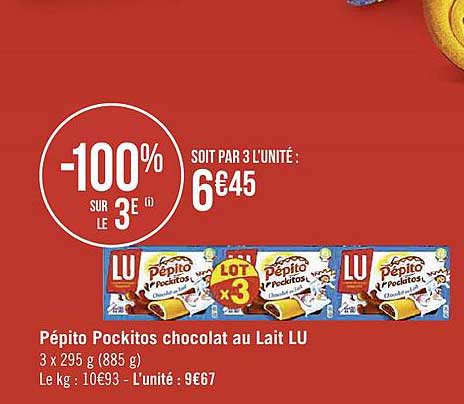 pépito pockitos chocolat au lait lu
