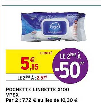 pochette lingette x100 vpex