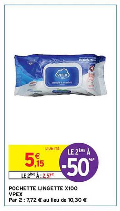 pochette lingette x100 vpex
