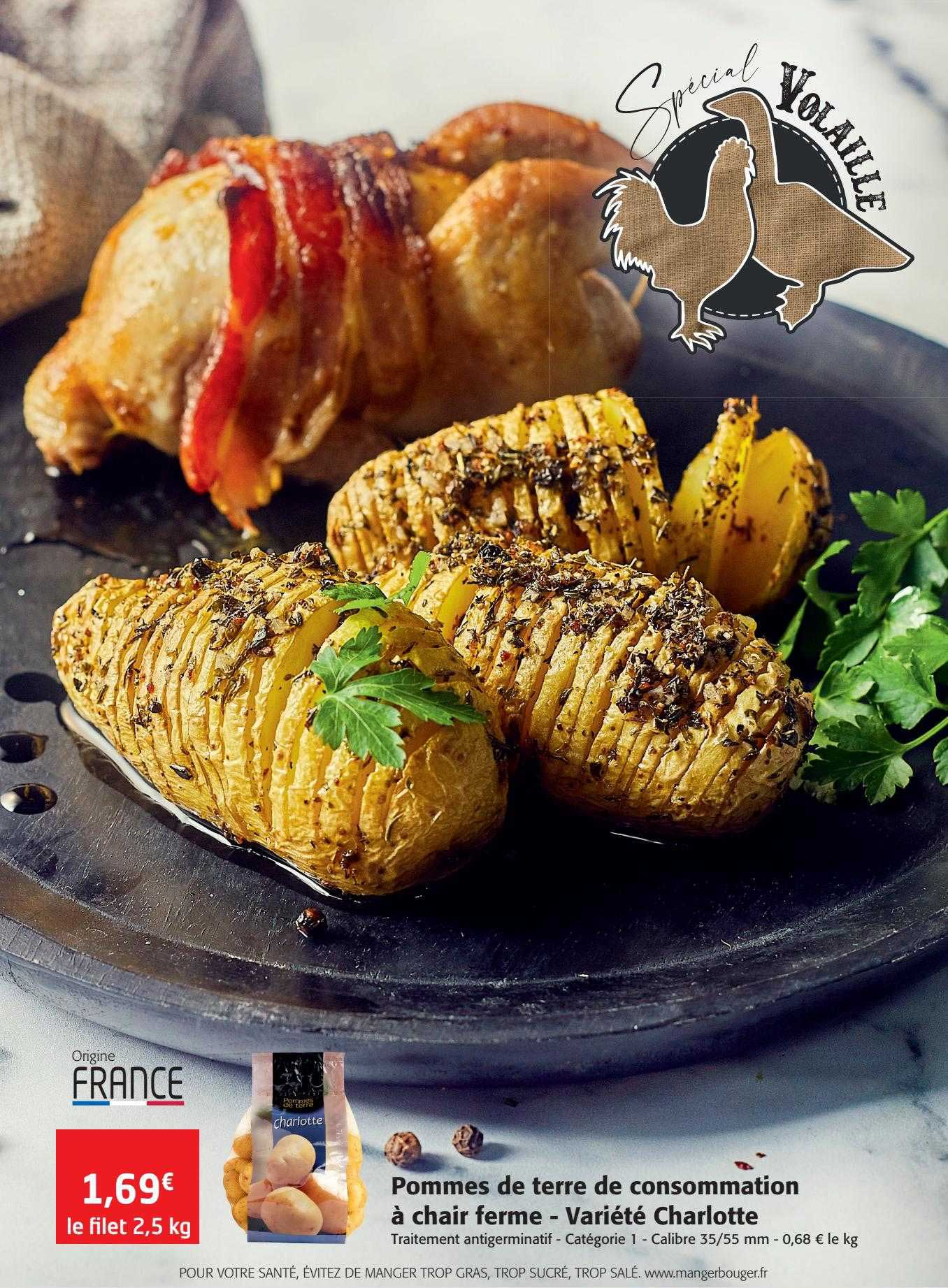 pommes de terre de consommation à chair ferme charlotte