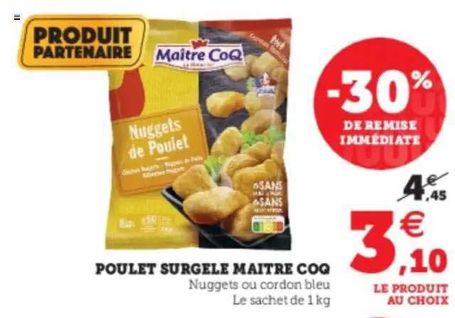 poulet surgelé maître coq