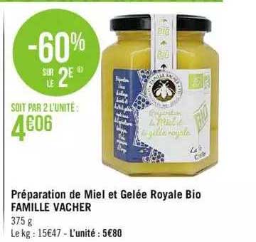 préparation de miel et gelée royale bio famille vacher