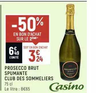 Prosecco Brut Spumante Club Des Sommeliers