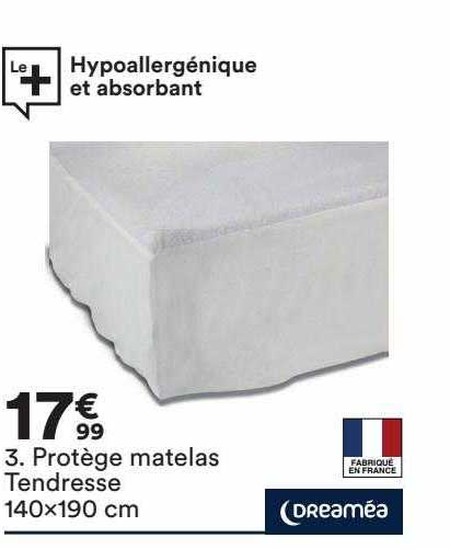 protège matelas tendresse 140 x 190 cm dreaméa