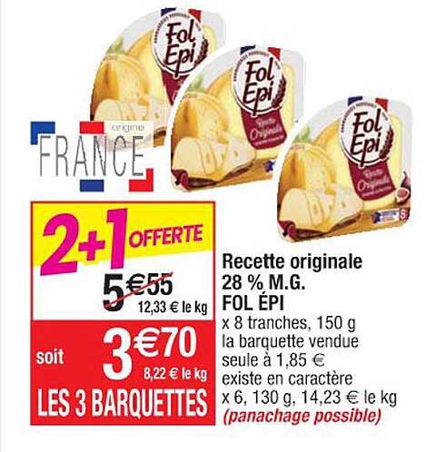 recette original 28% m.g. fol épi