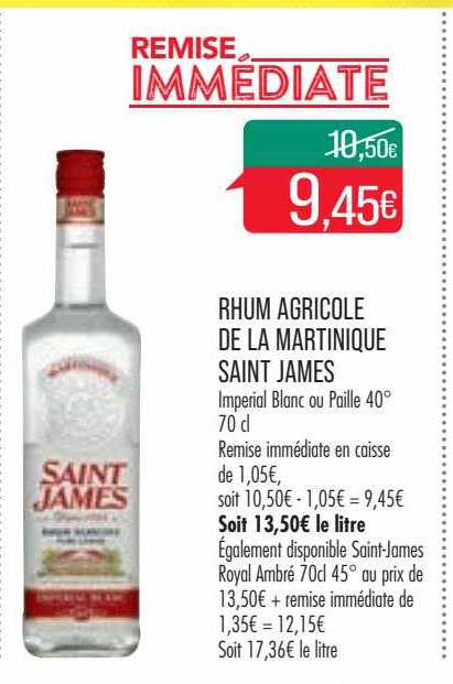 Rhum Agricole De La Martinique Saint James