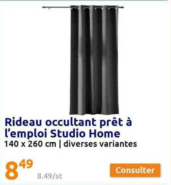 rideau occultant prêt à l'emploi studio home