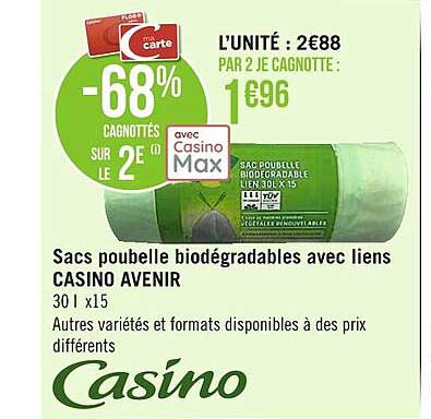 sacs poubelle biodégradables avec liens casino avenir