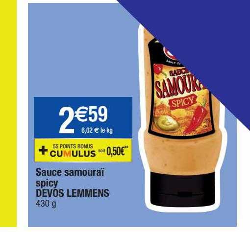 sauce samouraï spicy devos lemmens