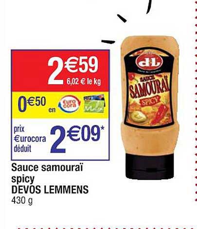 Sauce Samouraï Spicy Devos Lemmens