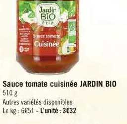 Sauce Tomate Cuisinée Jardin Bio