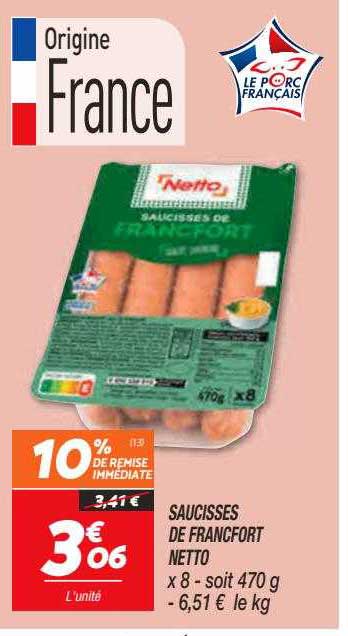 saucisses de francfort netto