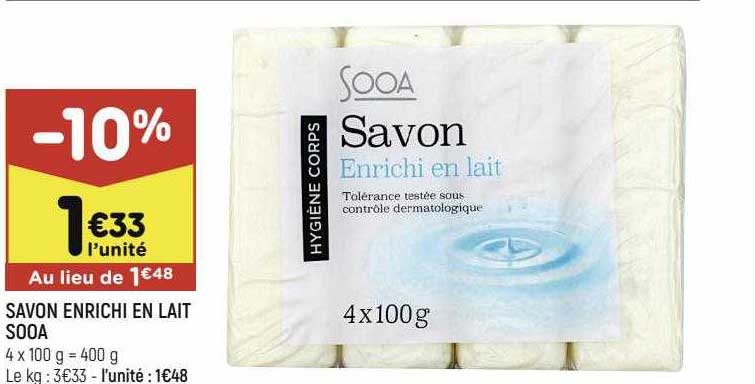 Savon Enrichi En Lait Sooa