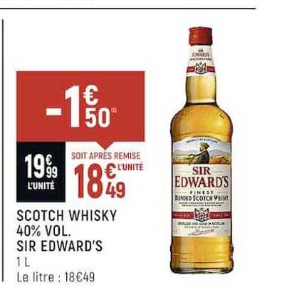 scotch whisky 40% vol. sir edward's