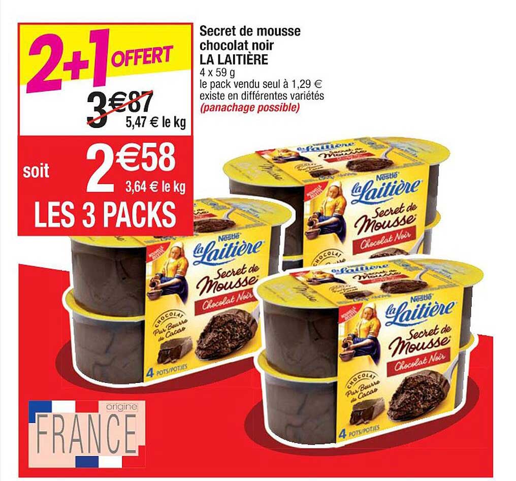 Secret De Mousse Chocolat Noir La Laitière