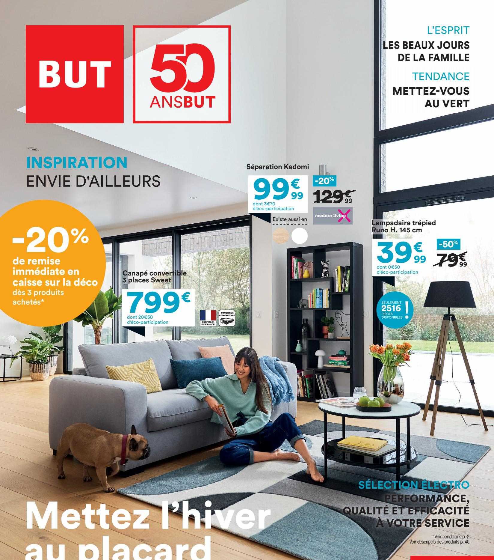 séparation kadomi, lampadaire trépied runo h. 145 cm