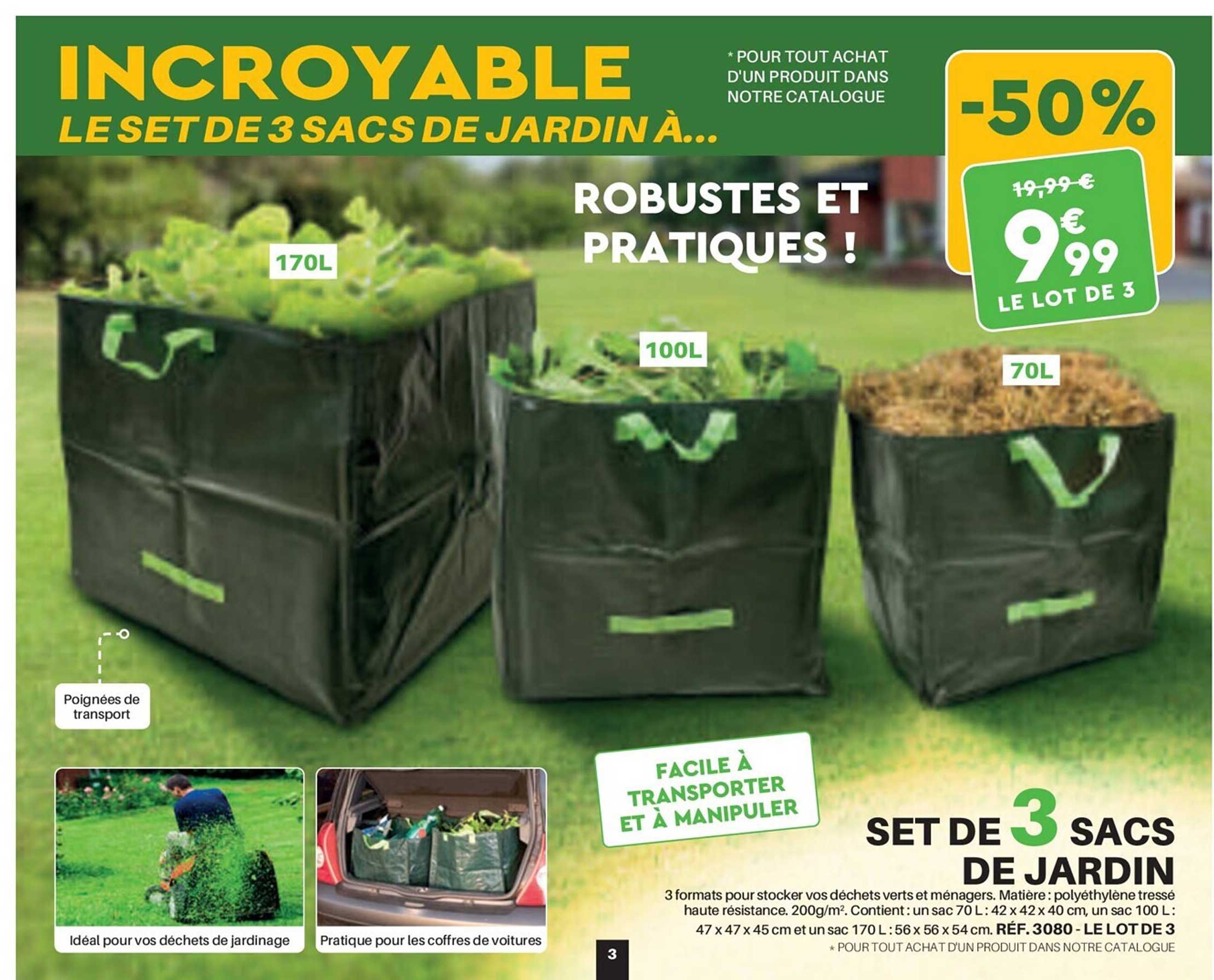 Set De 3 Sacs De Jardin