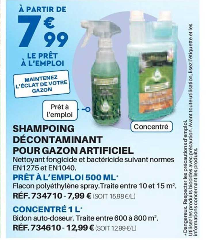 Shampoing Décontaminant Pour Gazon Artificiel