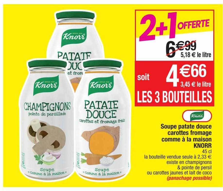 soupe patate douce carottes fromage comme à la maison knorr