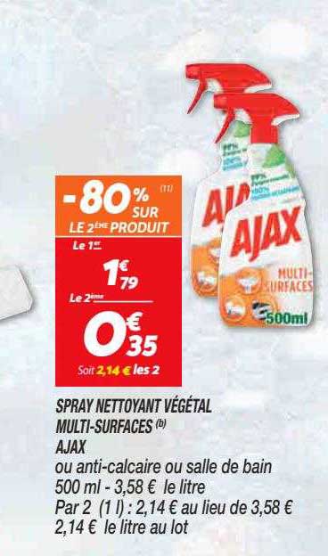 spray nettoyant végétal multi-surfaces ajax