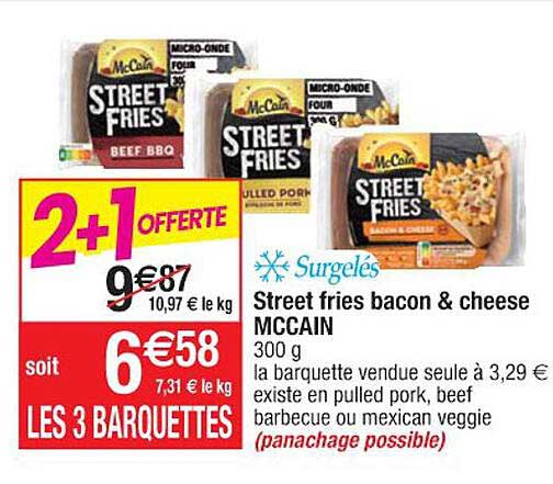 street fries bacon & cheese mccain