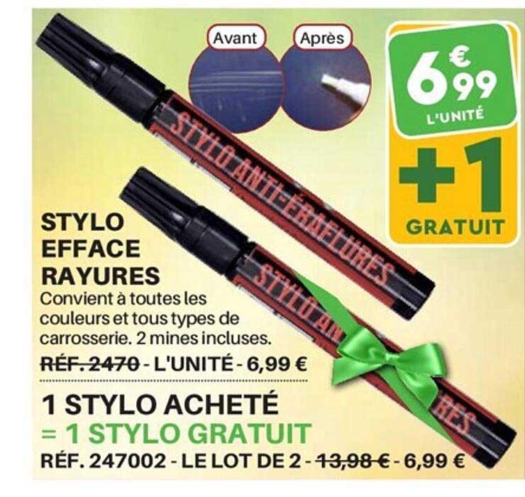 stylo efface rayures