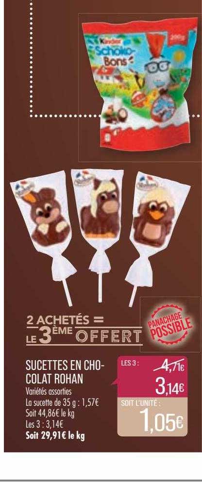 sucettes en chocolat rohan