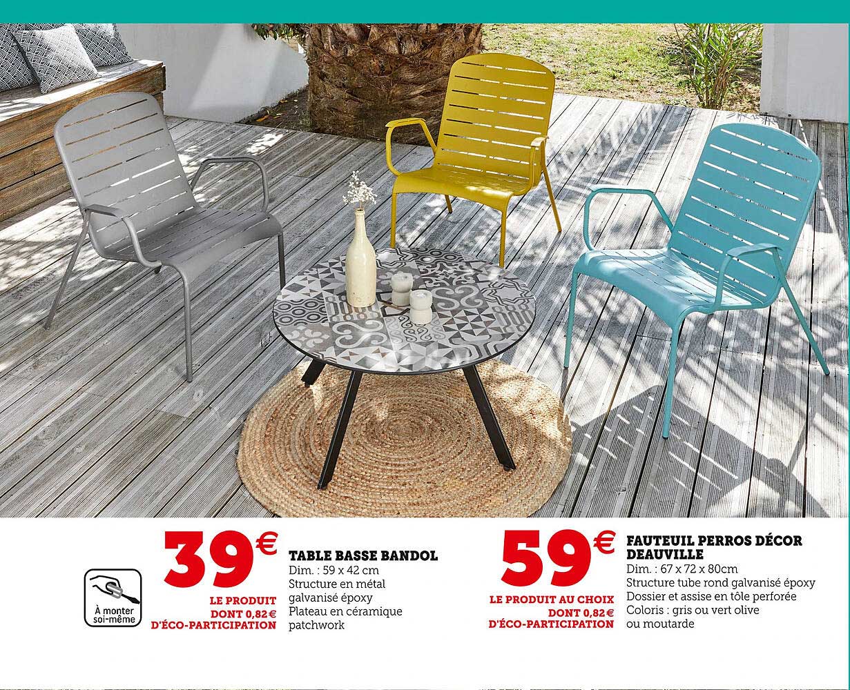 table basse bandol, fauteuil perros décor deauville