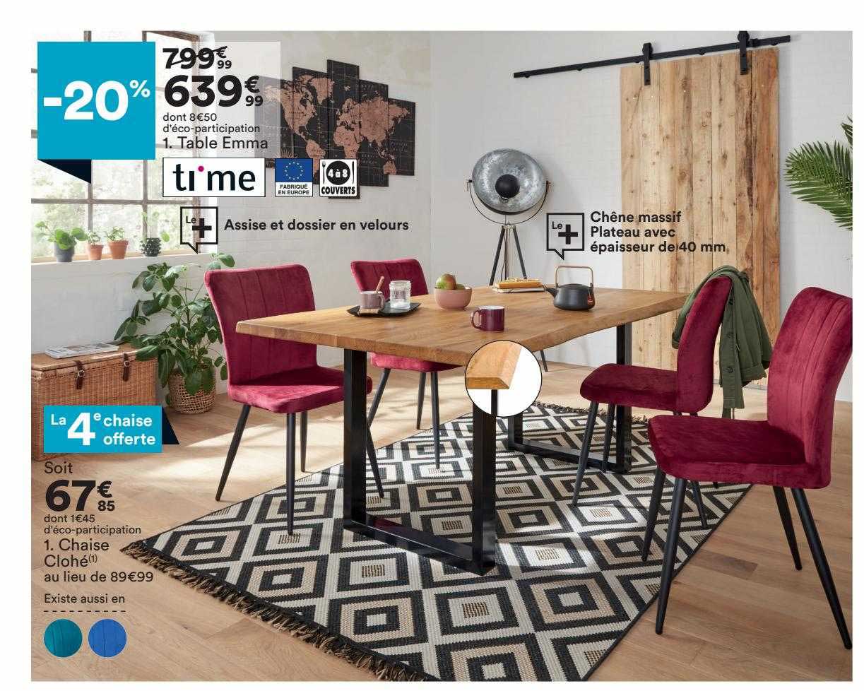 table emma, chaise clohé