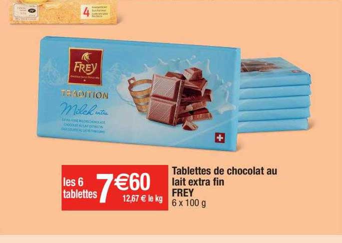 Tablettes De Chocolat Au Lait Extra Fin Frey