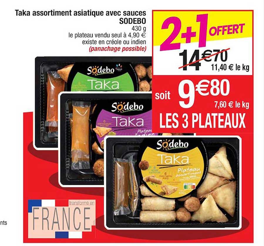 taka assortiment asiatique avec sauces sodebo