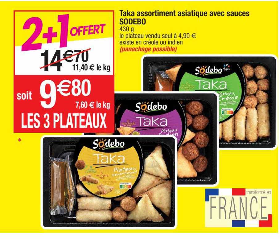 taka assortiment asiatique avec sauces sodebo