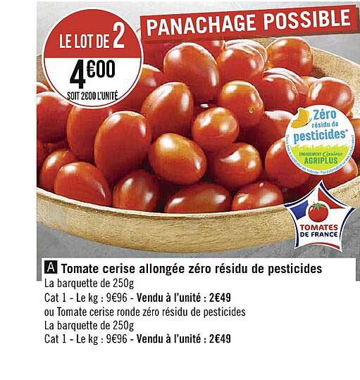 tomate cerise allongée zéro résidu de pesticides ou tomate cerise ronde zéro résidu de pesticides