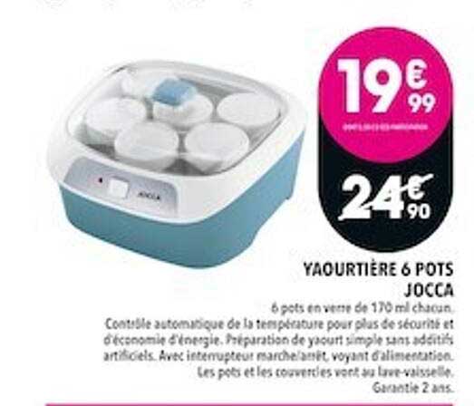 yaourtière 6 pots jocca