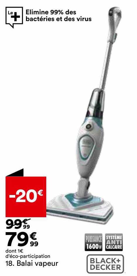 Balai Vapeur Black + Decker