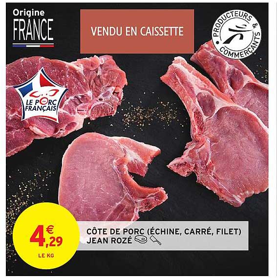 côte de porc (échine, carré, filet) jean rozé