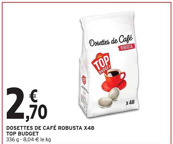 dosettes de café robusta x 48 top budget