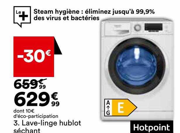 lave-linge hublot séchant  hotpoint